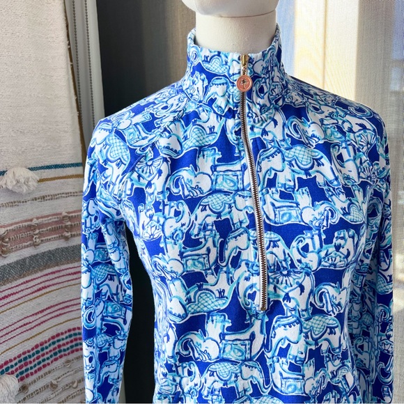 Lilly Pulitzer UPF 50+ Skipper Deep Indigo Joy Ride Popover Women’s Size XXS - Picture 2 of 10